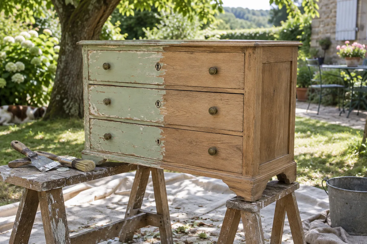 Décaper un meuble chiné sans abîmer le bois ni le placage